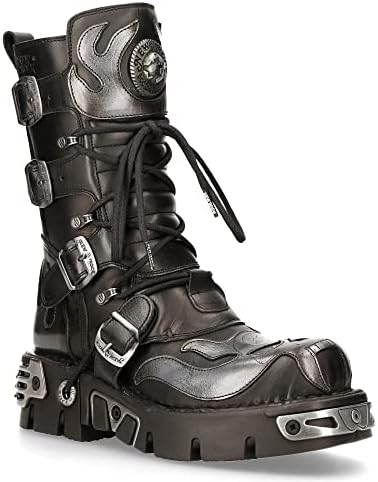 Amazon.com | NewRock Unisex Black and Silver M.391-S18 Metallic